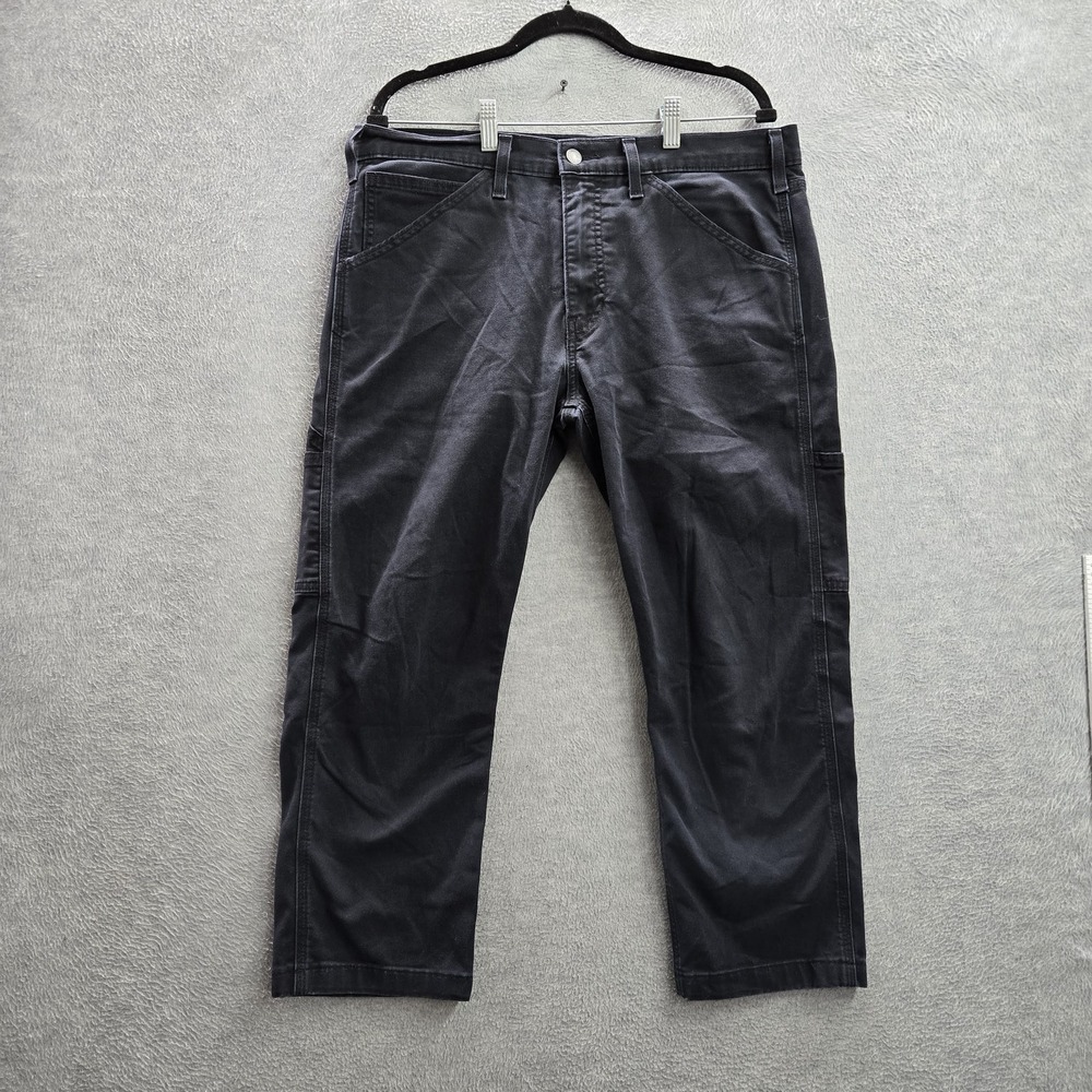 Levi's Men Pants 34X32 Black Workwear Twill All Season Tech 23" Inseam READ